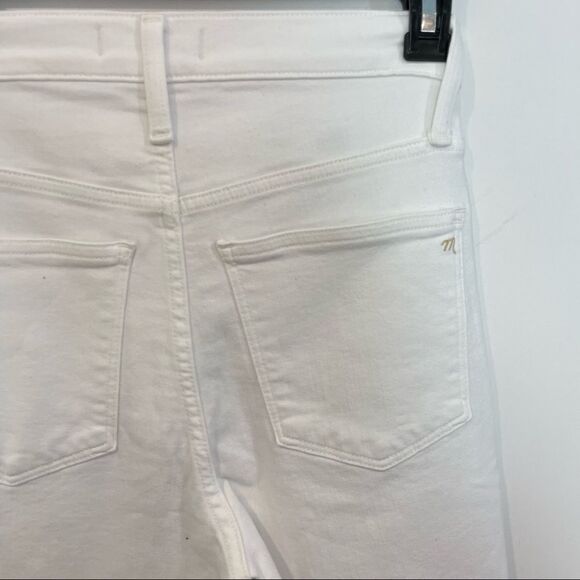 Madewell White 10" High-Rise Jeans Summer Strecth Crop Ankle Denim Pants - Picture 8 of 11